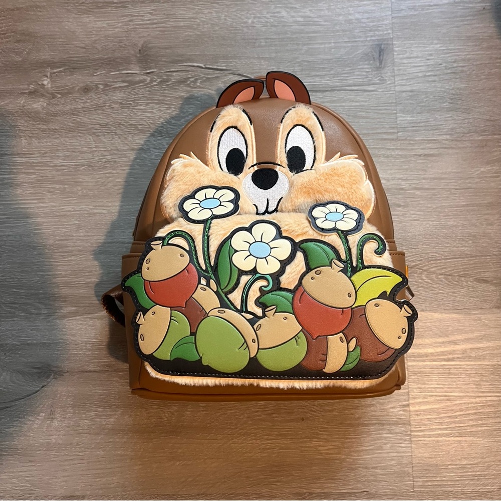 Kids Cartoon Chipmunk Backpack - Brown and Multicolor - Picture 3 of 5
